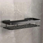 Adhesive Shower Shelf, No Drilling, Black or Silver