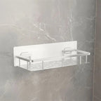 Adhesive Shower Shelf, No Drilling, Black or Silver