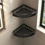 Adhesive Shower Shelf, No Drilling, Black or Silver