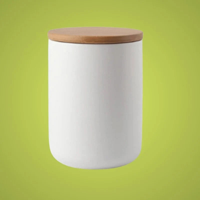 Ceramic Storage Jar with Bamboo Lid, Three Sizes