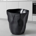 Crinkled Design Waste Basket, Six Colors