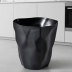 Crinkled Design Waste Basket, Six Colors