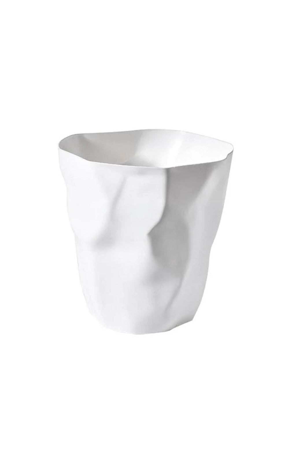 Crinkled Design Waste Basket, Six Colors