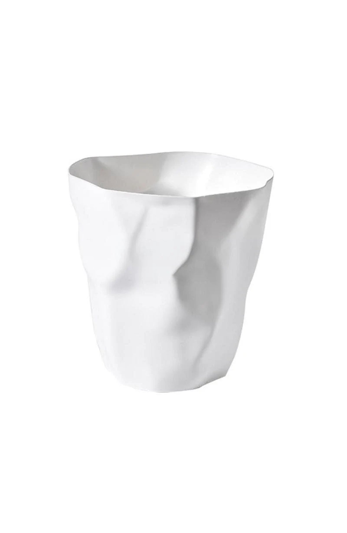 Crinkled Design Waste Basket, Six Colors