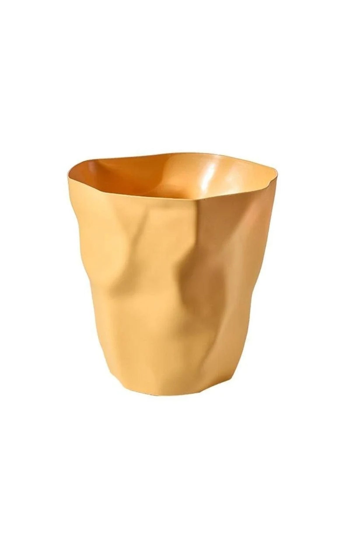 Crinkled Design Waste Basket, Six Colors
