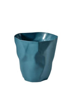 Crinkled Design Waste Basket, Six Colors