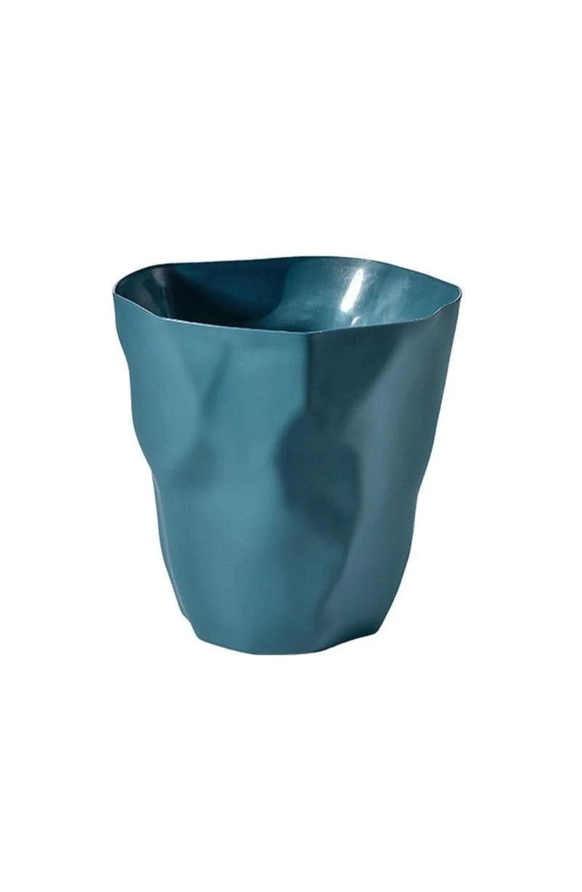 Crinkled Design Waste Basket, Six Colors