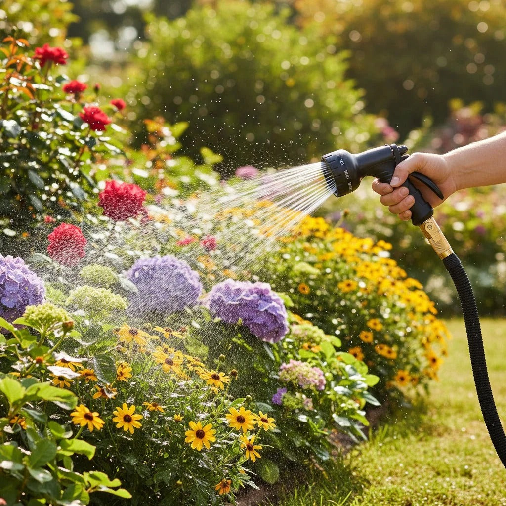 Expandable Garden Hose with 8-Pattern Spray Nozzle