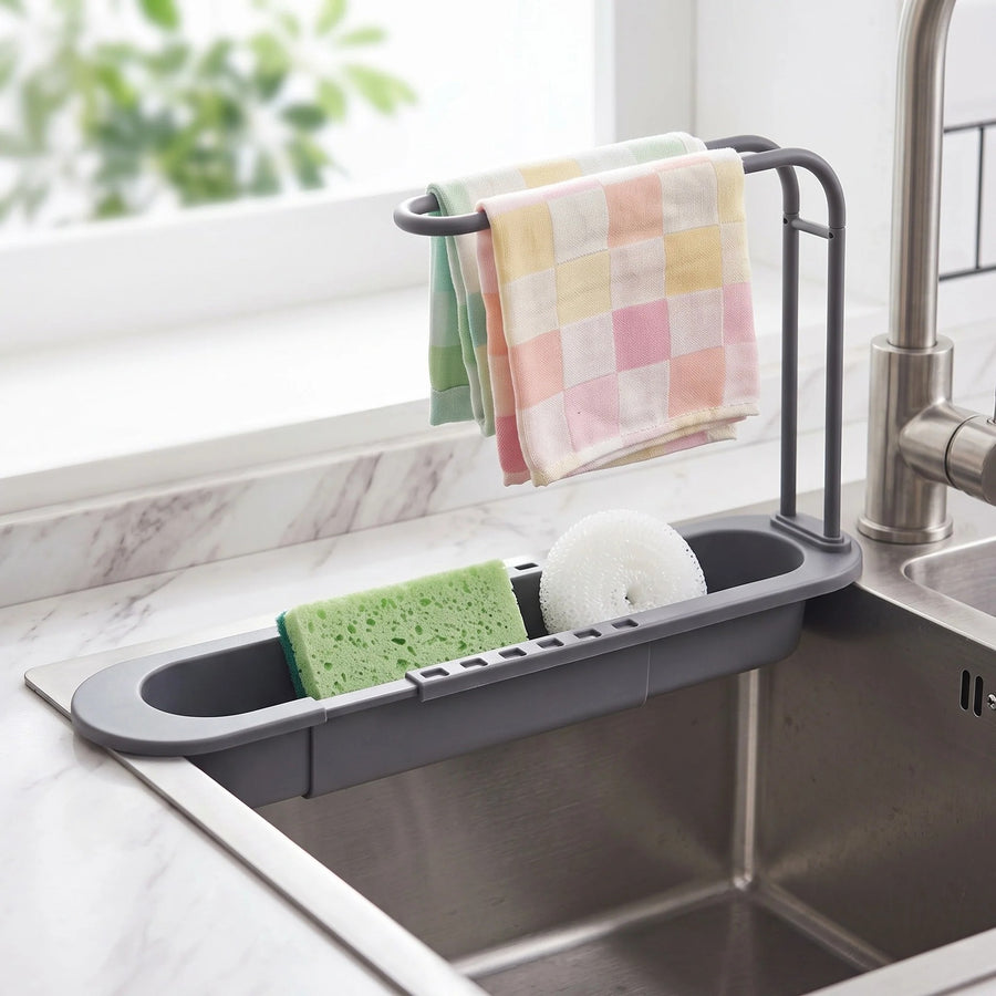 Expandable Sink Organizer with Towel Bar