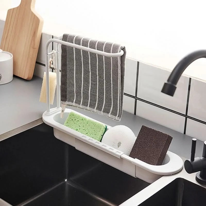 Expandable Sink Organizer with Towel Bar