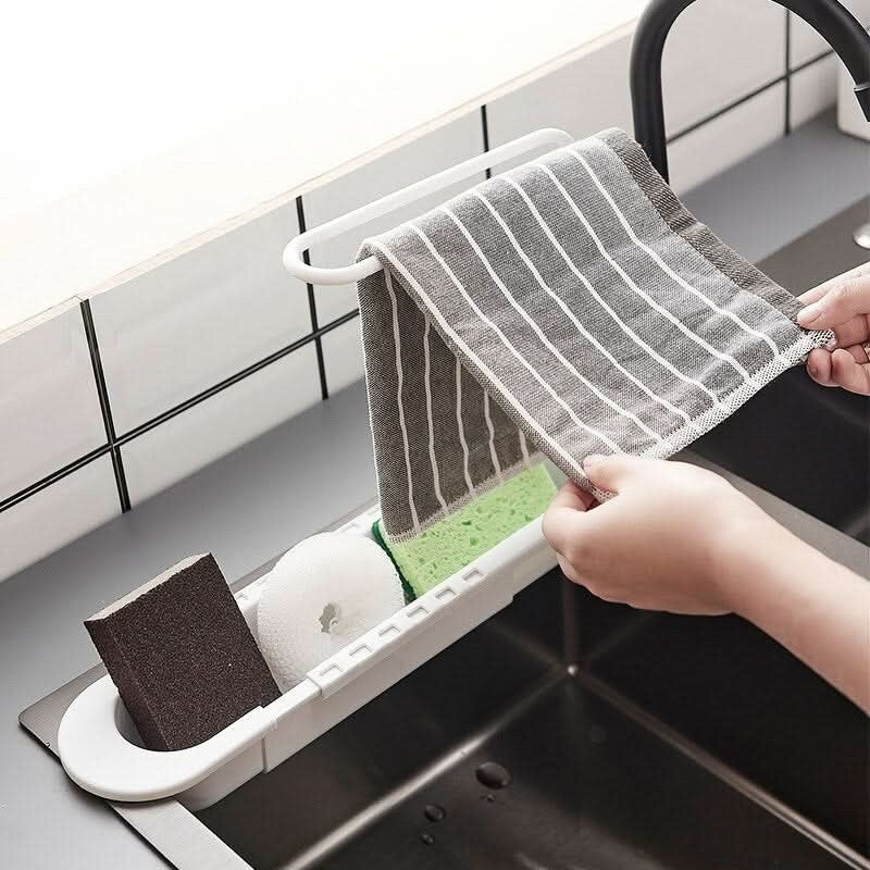 Expandable Sink Organizer with Towel Bar