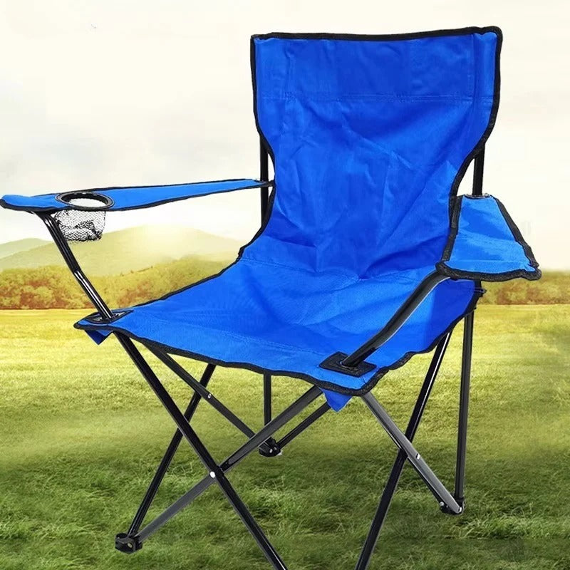 Folding Camping Chair with Armrests and Cup Holder