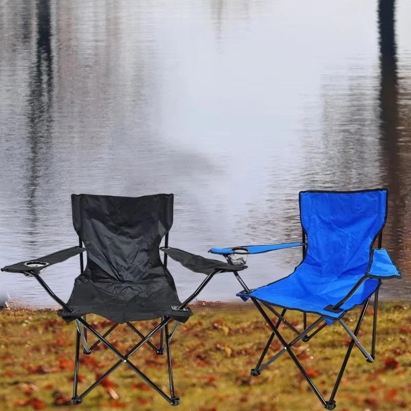 Folding Camping Chair with Armrests and Cup Holder