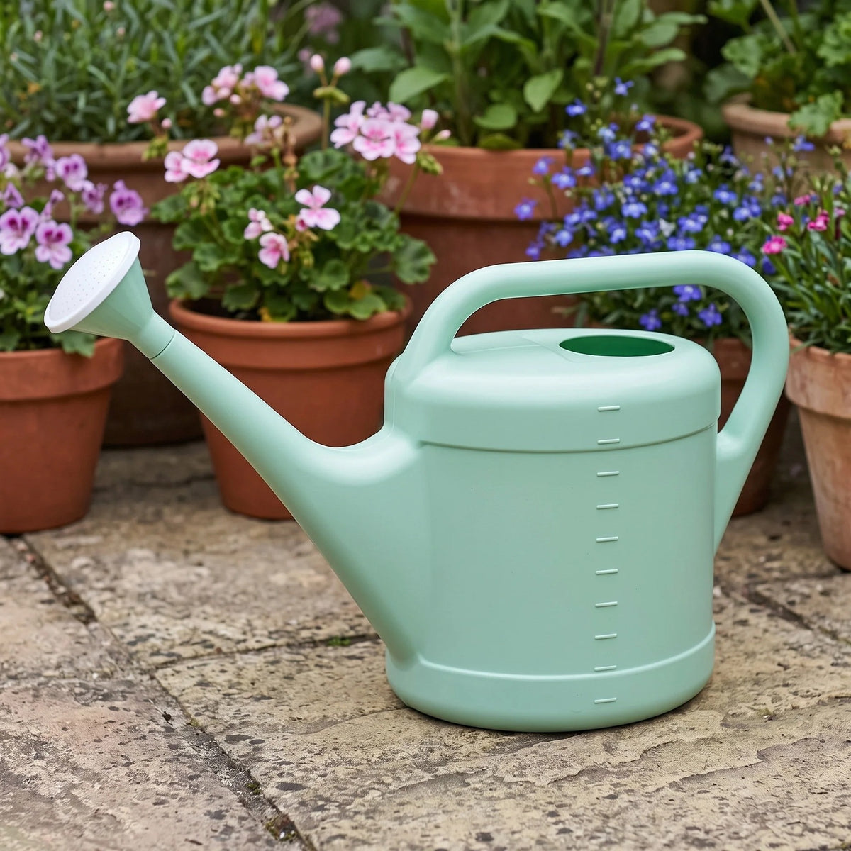 Long-Spout Plastic Watering Can, 3 to 10 Liters