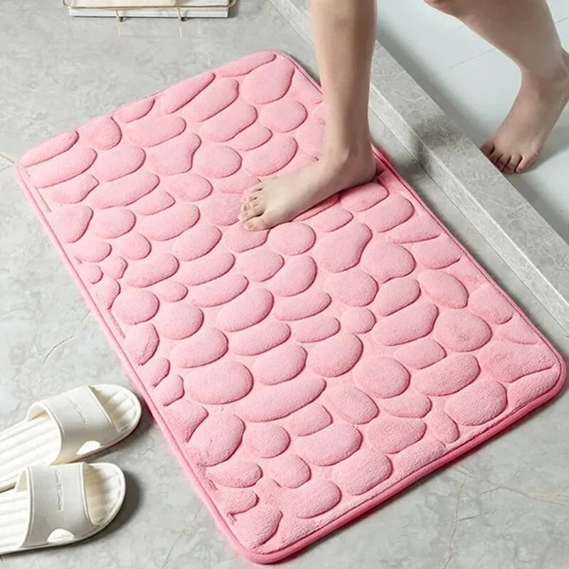 Memory Foam Bath Mat with Pebble Texture