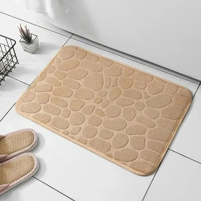 Memory Foam Bath Mat with Pebble Texture