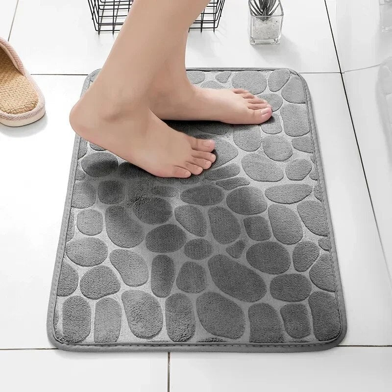 Memory Foam Bath Mat with Pebble Texture