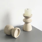 Natural Travertine Candle Holder, Small or Large