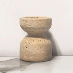 Natural Travertine Candle Holder, Small or Large