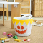 Plush Halloween Candy Basket with Pumpkin Face