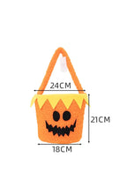 Plush Halloween Candy Basket with Pumpkin Face