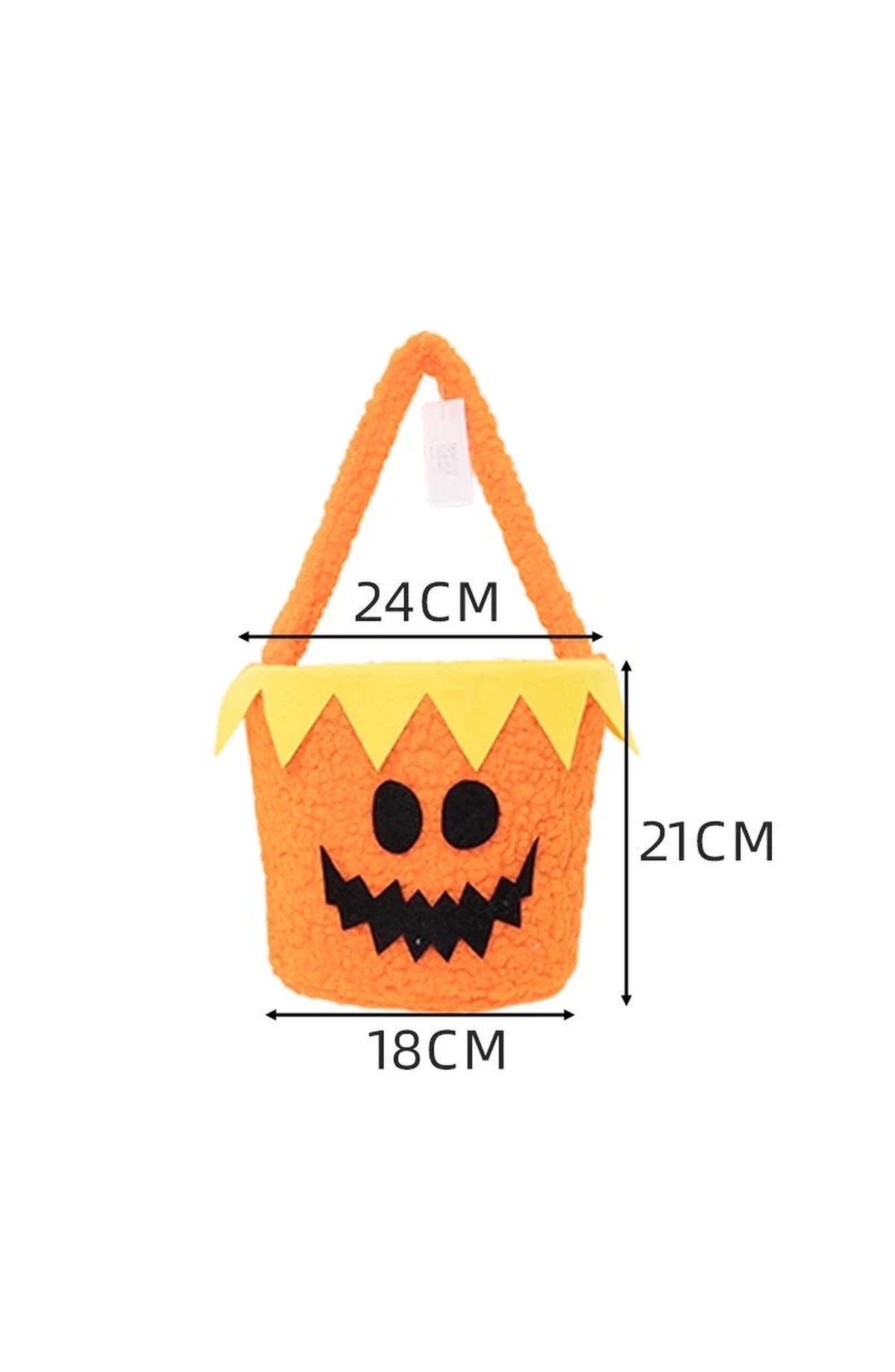 Plush Halloween Candy Basket with Pumpkin Face