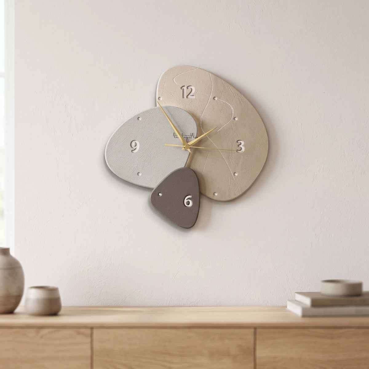 Silent Wall Clock, Scandinavian Style, Three Patterns