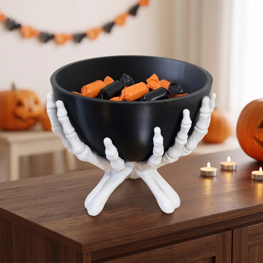 Skeleton Hands Candy Bowl with Removable Dish