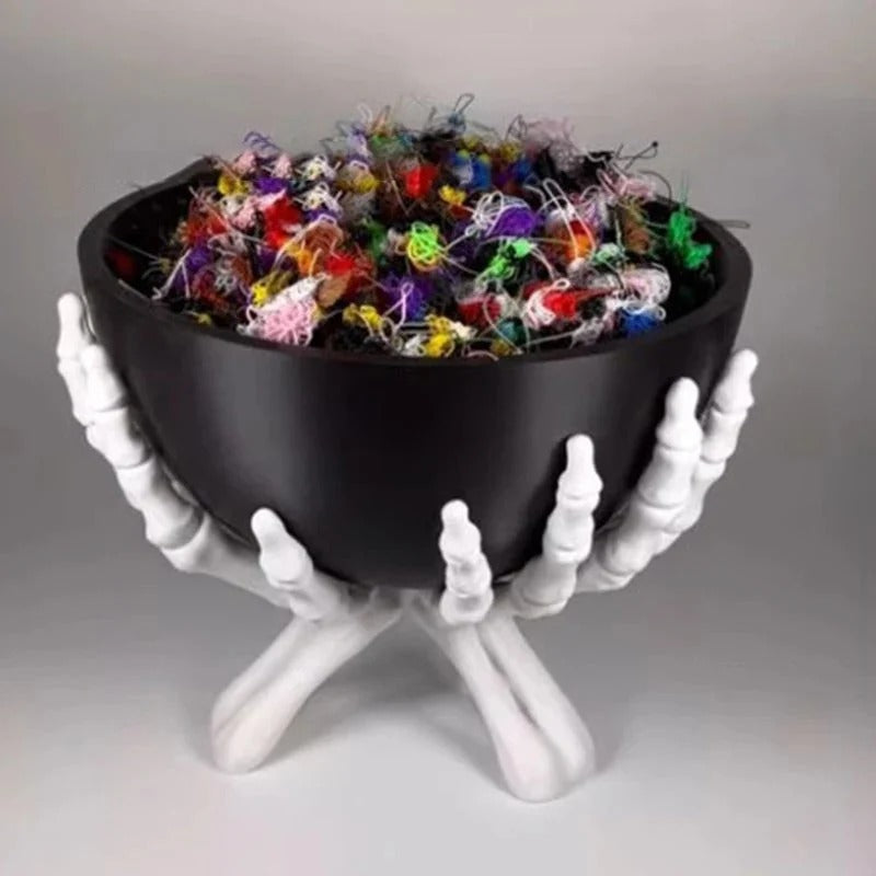 Skeleton Hands Candy Bowl with Removable Dish