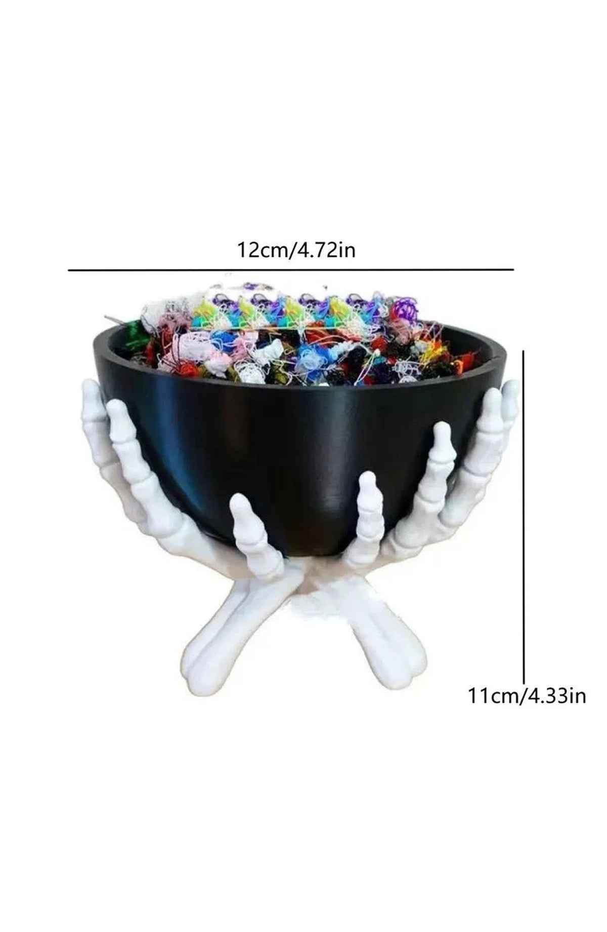 Skeleton Hands Candy Bowl with Removable Dish