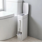 Slim Bathroom Bin with Built-In Toilet Brush