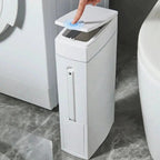 Slim Bathroom Bin with Built-In Toilet Brush