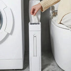Slim Bathroom Bin with Built-In Toilet Brush