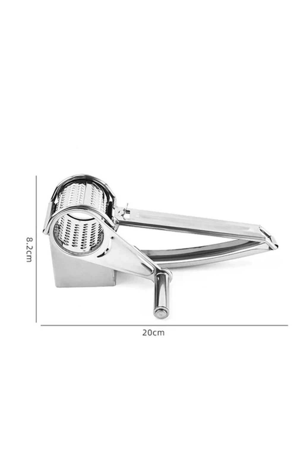 Stainless Steel Rotary Cheese Grater with Interchangeable Drums