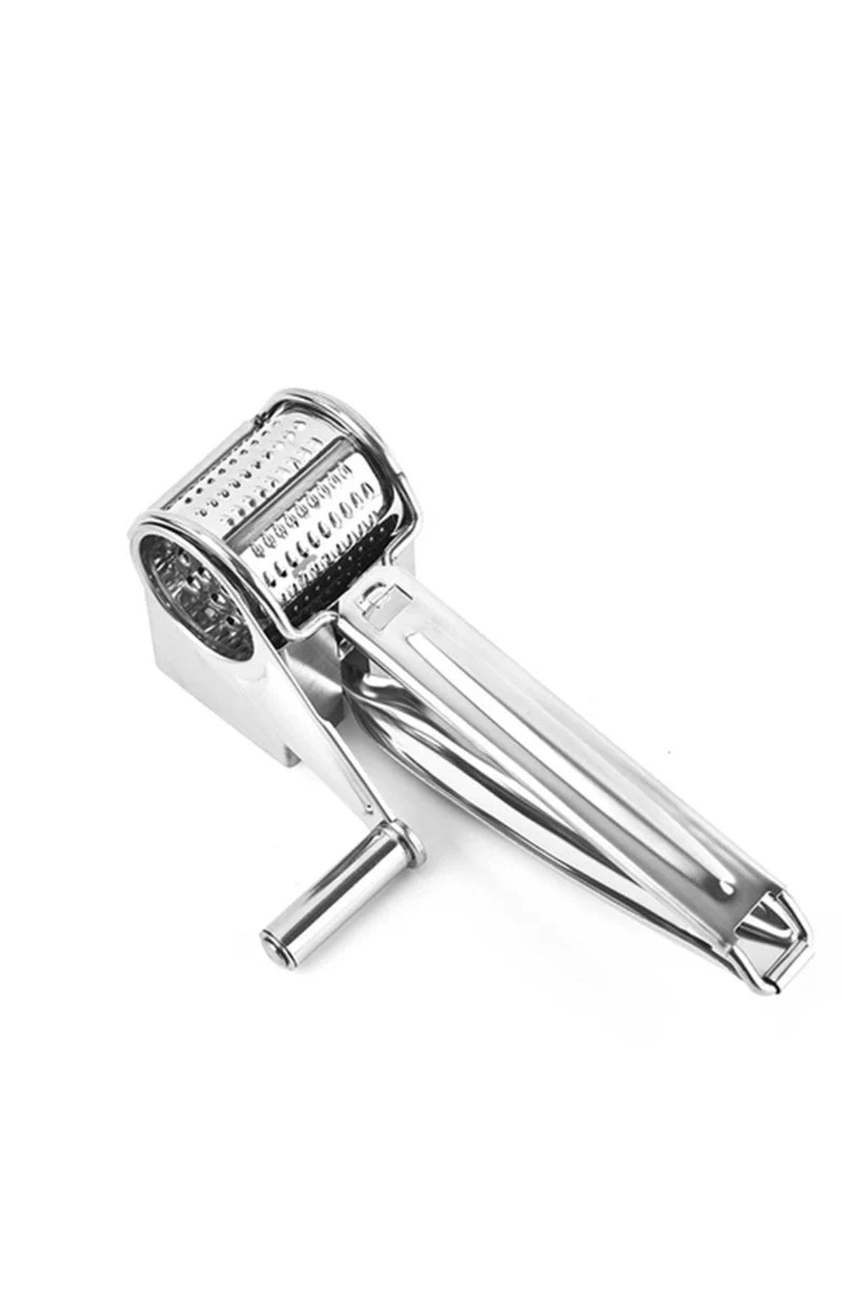 Stainless Steel Rotary Cheese Grater with Interchangeable Drums