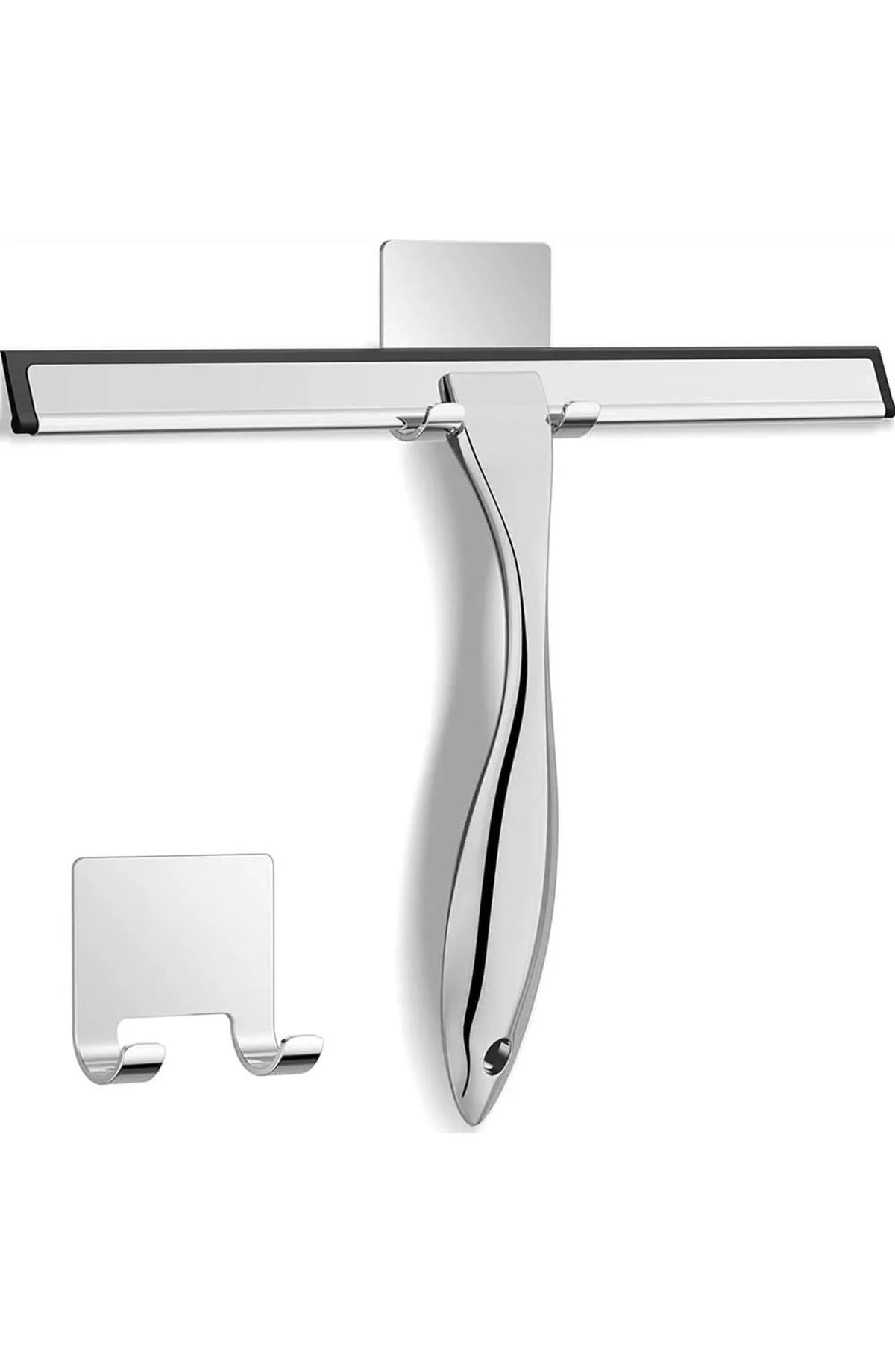 Stainless Steel Shower Squeegee with Silicone Blade and Hook