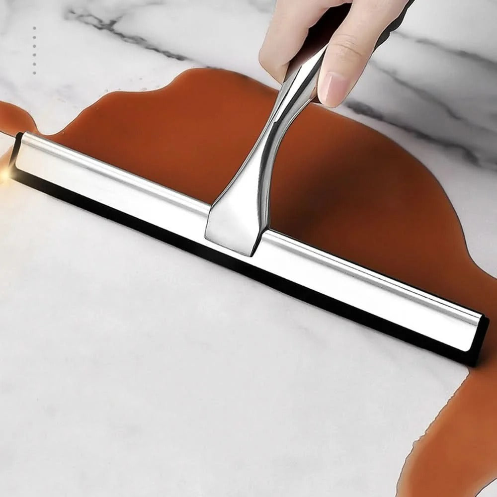 Stainless Steel Shower Squeegee with Silicone Blade and Hook