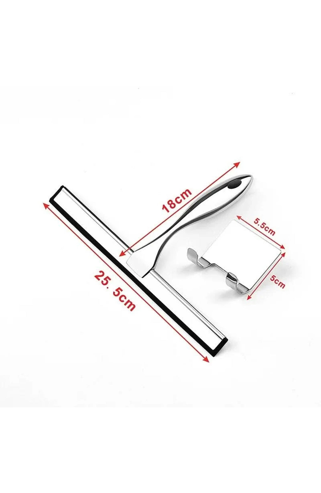 Stainless Steel Shower Squeegee with Silicone Blade and Hook