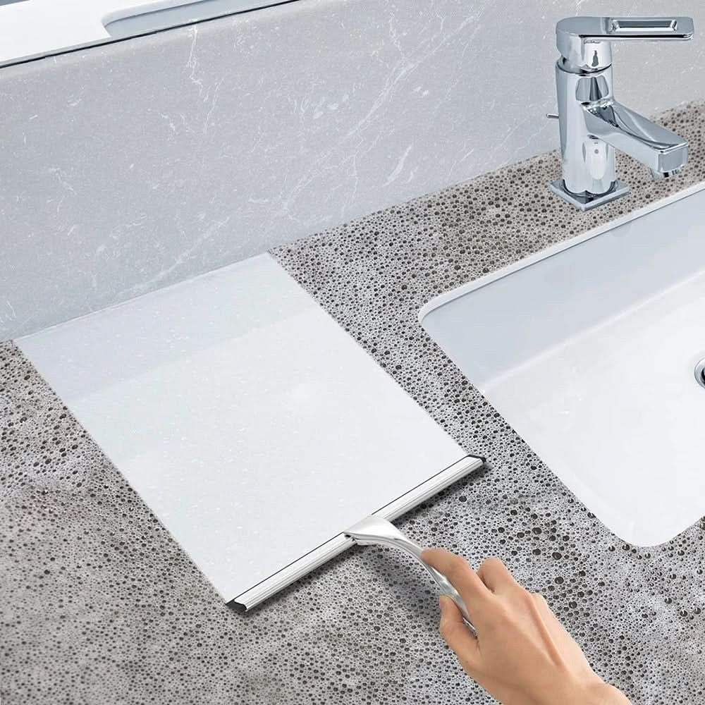 Stainless Steel Shower Squeegee with Silicone Blade and Hook
