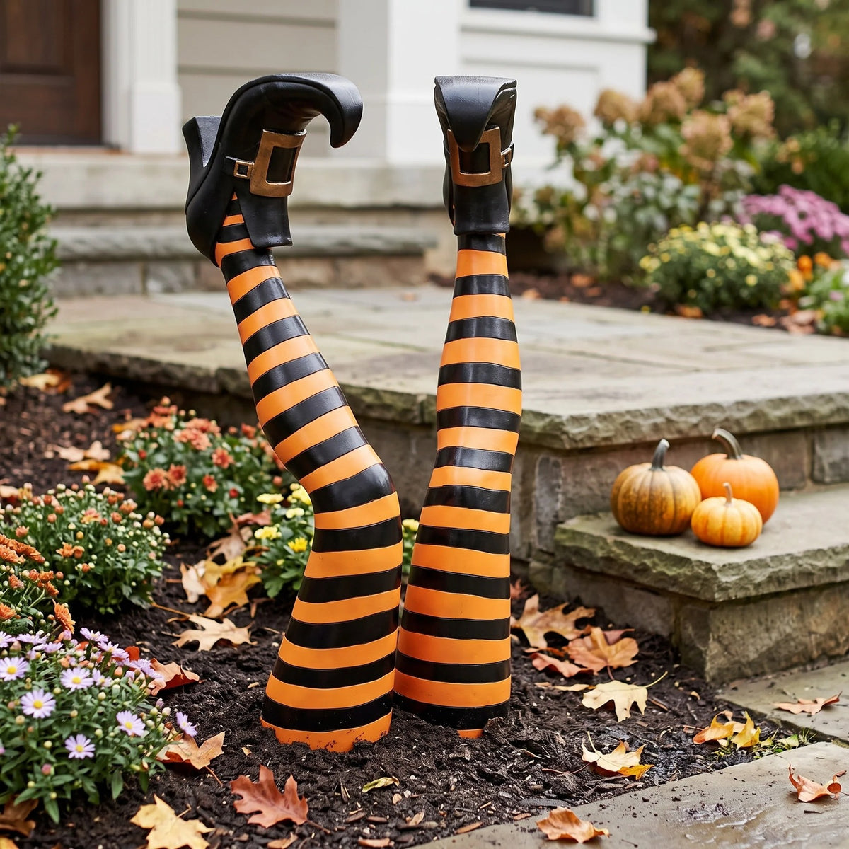Witch Legs Lawn Stakes, Set of 2, Halloween Yard Decoration